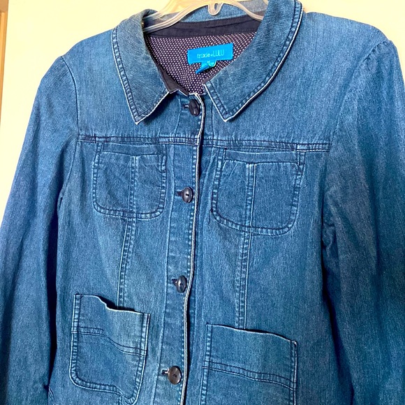 Trixie and Lulu lightweight, dark denim jacket. - Picture 3 of 8